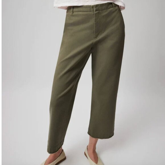 ATM Cotton Twill Boyfriend Pant Army Green Minimalist Closet Staple Size 6 NWT